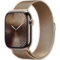 Часы Apple Watch Series 10 46mm Gold Titanium Case With Gold Milanese Loop M/L